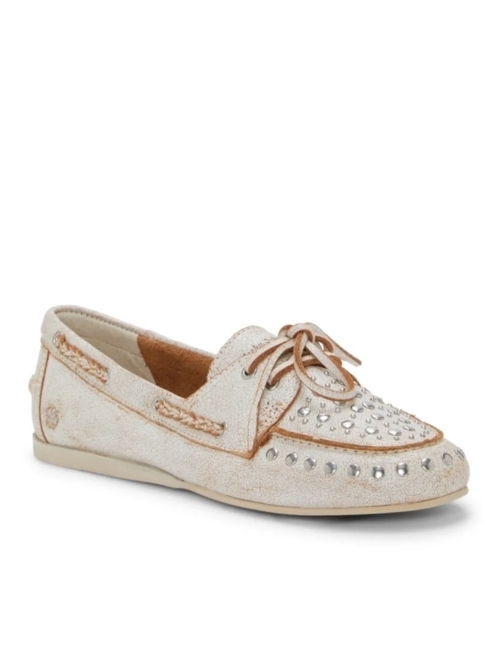 NWT⛱️Lucky Brand - White Timini Studded Loafer - 8.5